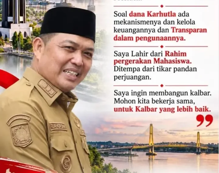 Foto sampul berita tentang pernyataan Gubernur Kalimantan Barat Ria Norsan terkait aksi demonstrasi mahasiswa
